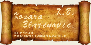 Kosara Blaženović vizit kartica